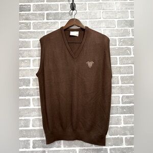 Vintage Traverse City Country Club Brown V-Neck Sweater Vest Men’s Size XL